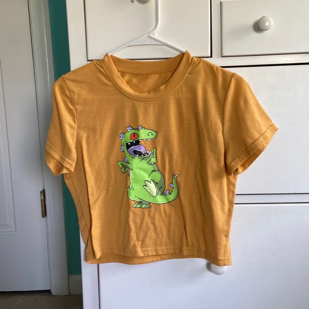 Romwe Monster Graphic Cropped Tee